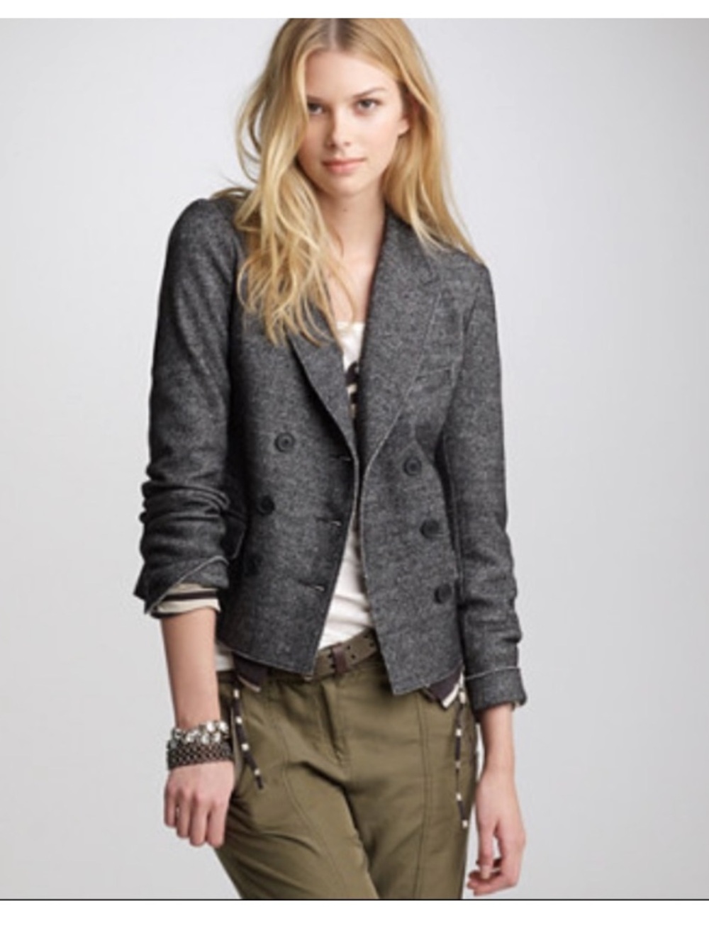 J. Crew Marled Thandie Blazer Charcoal Gray Sz 4